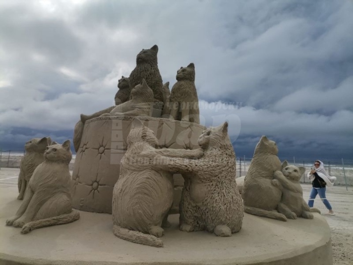 Пол и Реми прославиха бургаските котки на пясъчен фестивал в САЩ 