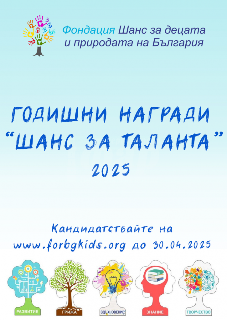 Фондация „Шанс за децата и природата на България“ отново подкрепя таланти